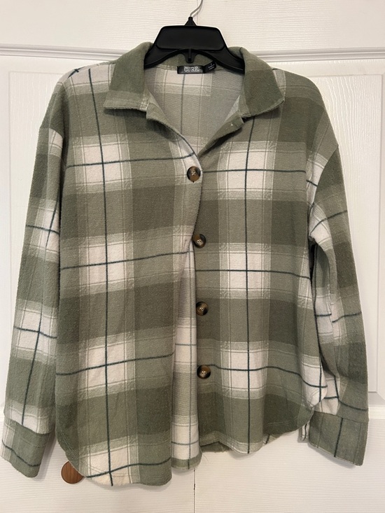 cure Tops - CURE Womens Green Plaid Button-Up